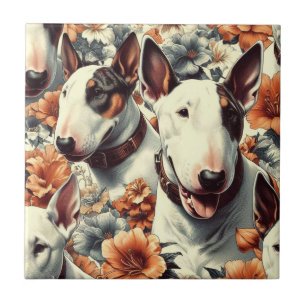 Retro Bull Terrier Nahtlose Malerei Fliese