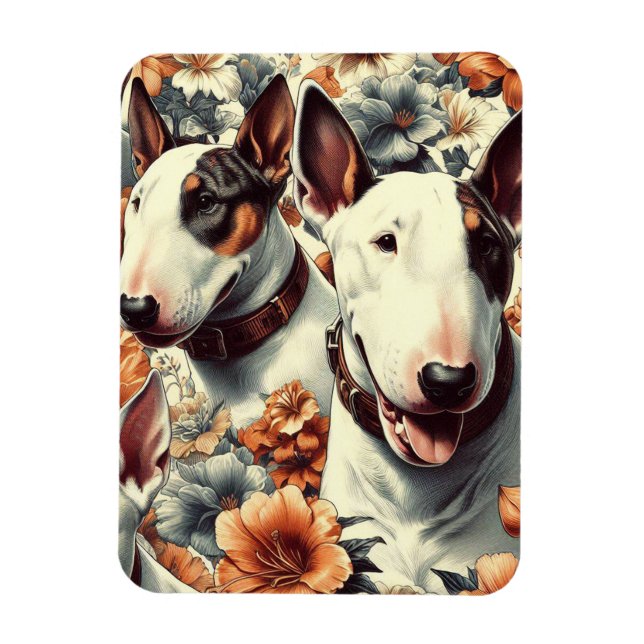 Retro Bull Terrier Nahtlose Malerei Magnet (Vertikal)