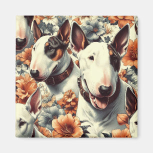 Retro Bull Terrier Nahtlose Malerei Magnet