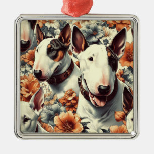Retro Bull Terrier Nahtlose Malerei Ornament Aus Metall
