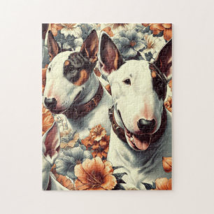 Retro Bull Terrier Nahtlose Malerei Puzzle