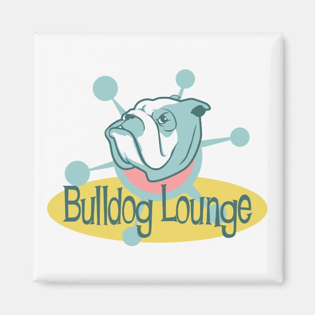 Retro Bulldog Lounge Magnet (Vorne)