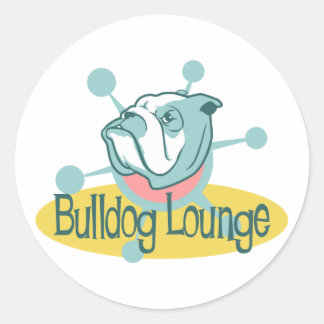Retro Bulldog Lounge Runder Aufkleber
