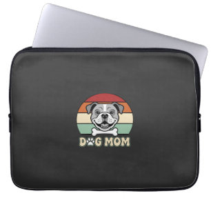 Retro-Bulldog-Vektor für Hunde-Mama Laptopschutzhülle