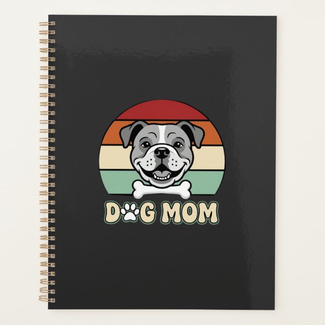 Retro Bulldogge Hundemutter Vektor Planer (Vorderseite)