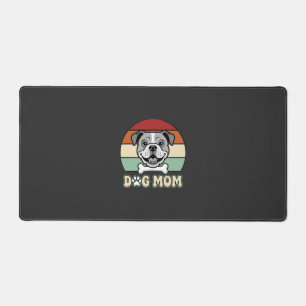 Retro Bulldogge Hundemutter Vektor Schreibtischunterlage