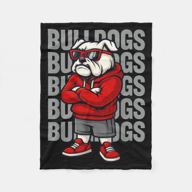 Retro Bulldogs Gift For Men Women Boys Girls Kids  Fleecedecke (Vorderseite)