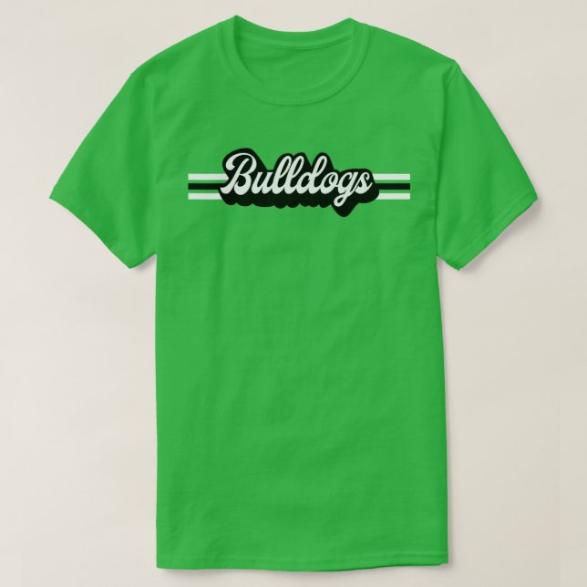 Retro Bulldogs Mascot Unisex School Spirit Bulldog T-Shirt (Design vorne)