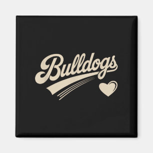 Retro Bulldogs Vintage Herz Für Männer Frauen Kind Magnet