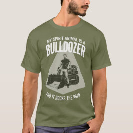 Retro-Bulldozerfahrer-Silhouette Minimalist Grün T-Shirt