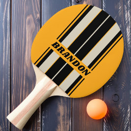 Retro Bumblebee Buzz Board Streifen mit Namen Tischtennis Schläger