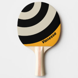 Retro Bumblebee Buzz Circle Stripe with Name Tischtennis Schläger