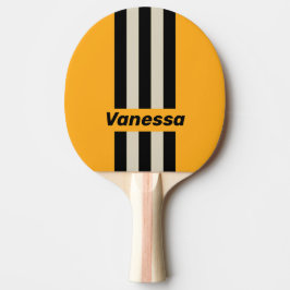 Retro Bumblebee Buzz Pin Stripes with Name Tischtennis Schläger