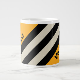 Retro Bumblebee Buzz Stripes with Name Jumbo-Tasse
