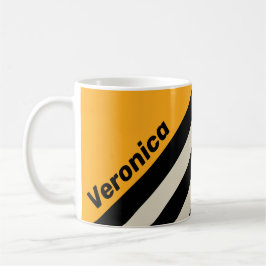 Retro Bumblebee Buzz Stripes with Name Kaffeetasse