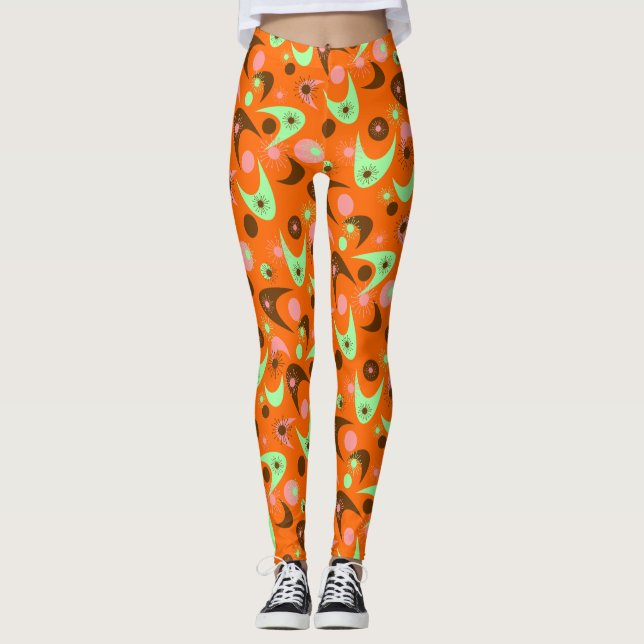 Retro-Bumerangs Leggings (Vorderseite)