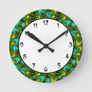 Retro-Bumerangs Runde Wanduhr