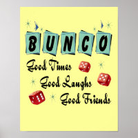 Retro Bunco Sign - Gute Zeit, lacht und Freunde