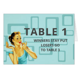 Retro-Bunco-Table-Karte für Tabelle 1