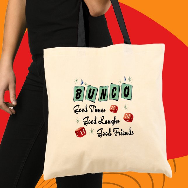 Retro Bunco Tragetasche (Bunco Player Tote Bag - Good Times! Good Friends!)
