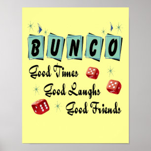 Retro Bunco Zeichen - gute Zeit, Lachen und Poster