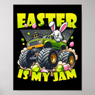 Retro Bunny Ostern ist mein Jam Monster Truck Off- Poster