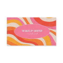 Retro bunt Groovy Funky QR Code Business Card