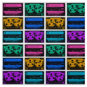 Retro Bunte Kassetten Stoff
