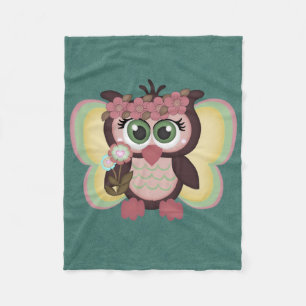 Retro bunte kundenspezifische Eule Fleecedecke