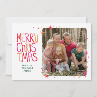 Retro-bunte moderne Foto-Weihnachtskarten Feiertagskarte