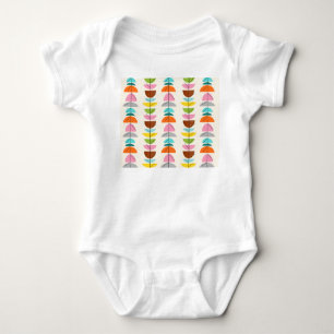 Retro Bunte Nester Baby Jersey Bodysuit Strampler