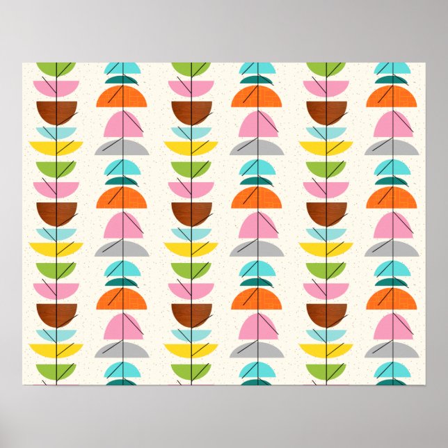 Retro Bunte Nester Poster (Vorne)