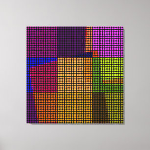 Retro-bunte Punkte-Pop-Art-verpackte Leinwand