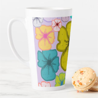 Retro-bunter Blumenmuster-Lattemug Milchtasse