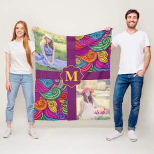 Retro bunter Juwel-Ton-Wirbles Wellen-Muster Fleecedecke
