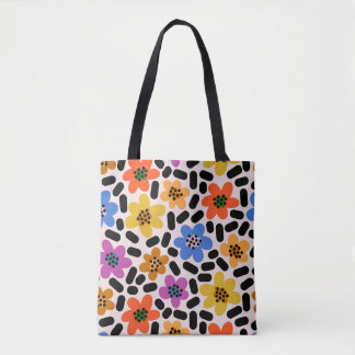 Retro-bunter Memphis-Stil Blumenmuster