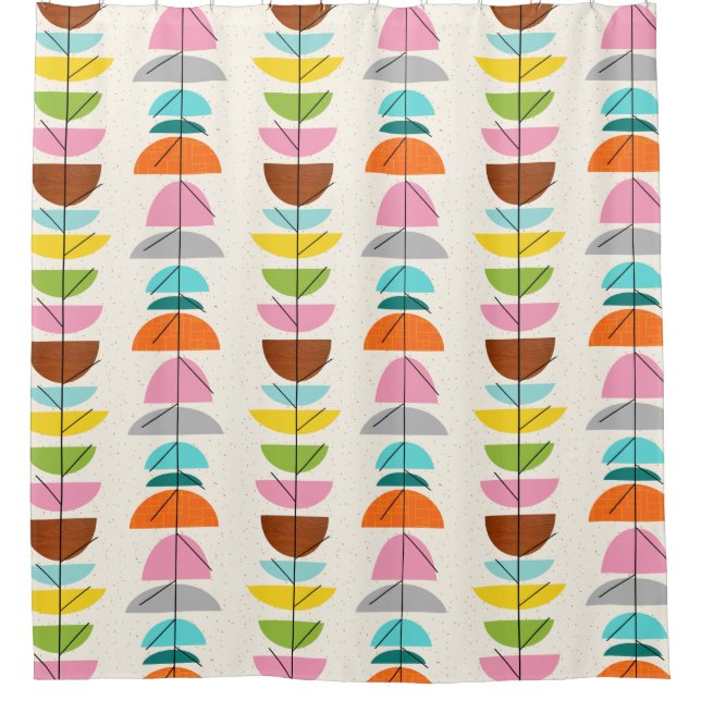 Retro bunter Nest-Duschvorhang Duschvorhang (Vorderseite)