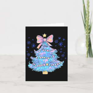 Retro Bunter Weihnachtsbaum Coquette Bogen Männer Karte