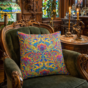 Retro Buntes Art Nouveau Muster Kissen