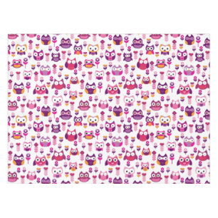 Retro buntes Eulenvogelmuster Tischdecke