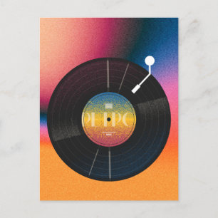 Retro-buntes Vinyl Postkarte