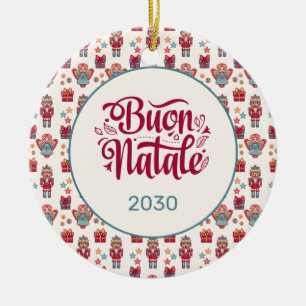 Retro Buon Natale Keramik Ornament