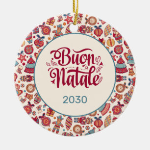 Retro Buon Natale Personalisiert Keramik Ornament