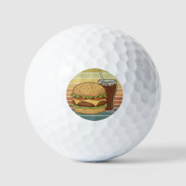 Retro burger and cola. golfball