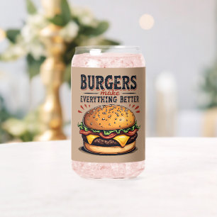 Retro Burger Lover Vintage Typografie Dosenglas