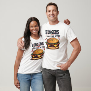 Retro Burger Lover Vintage Typografie T-Shirt