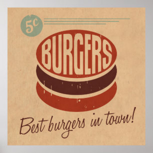 Retro Burger Poster