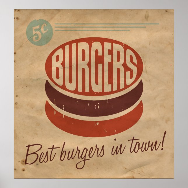 Retro Burger Poster (Vorne)