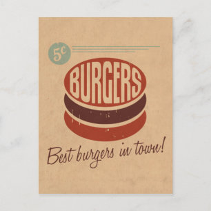 Retro Burger Postkarte