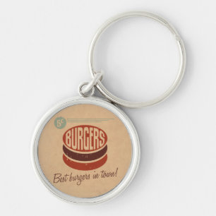 Retro Burger Schlüsselanhänger